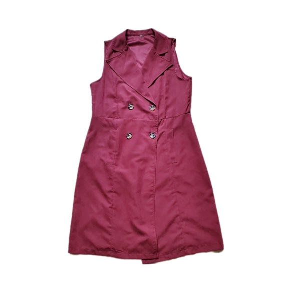 Burgundy Long Sleeveless Vest NWOT Sz S - Picture 4 of 7